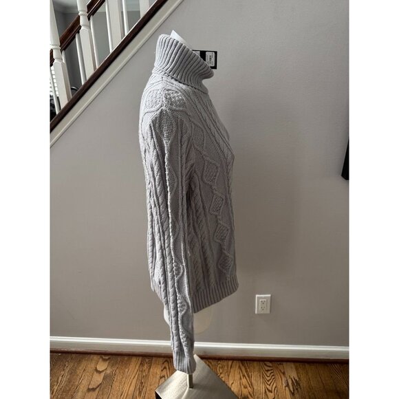 NWT Minnie Rose metallic cable turtleneck Large Grey - Picture 3 of 6